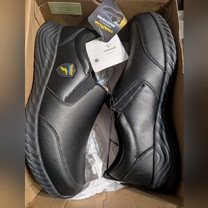 Skechers 11 Womens Slip Resistant Sneakers Black Work Shoes Slip-on